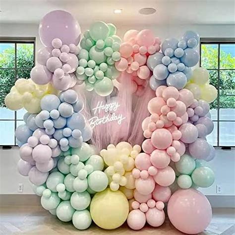 244 Pcs Pastel Balloon Garland Kit Rainbow Balloon Arch Macaron Candy