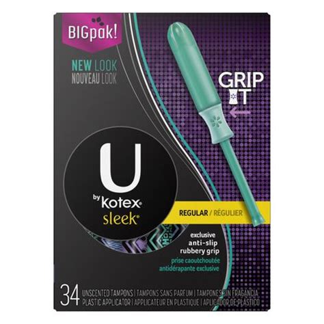 U by Kotex Sleek Tampons, Regular Absorbency, Unscented | Walmart Canada