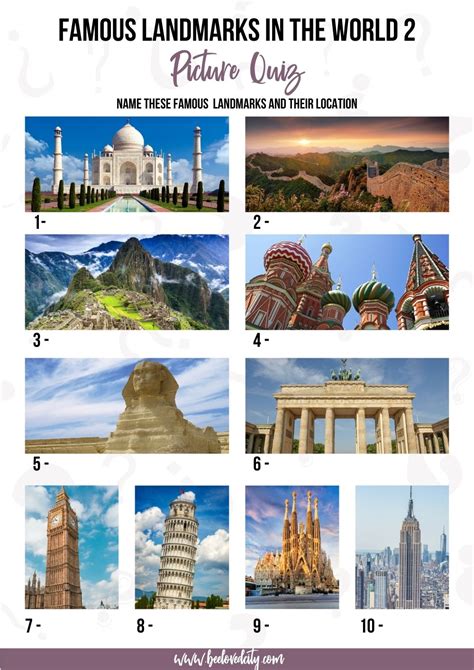 BEST Famous Landmarks Picture Quiz: 120 Questions and Answers ...