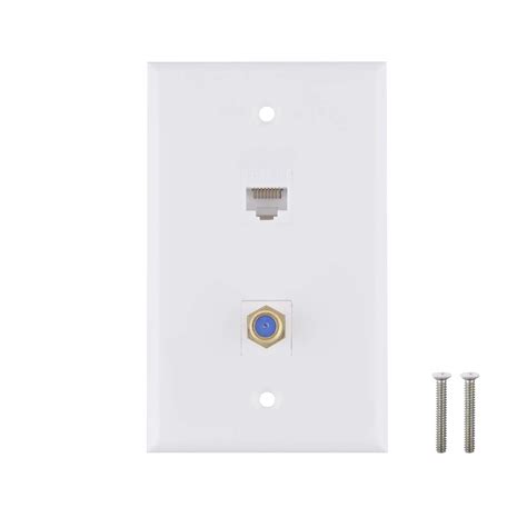 Buy Ethernet Coax Wall Plate Cat6 F Type Wall Plate 1 Port Cat6