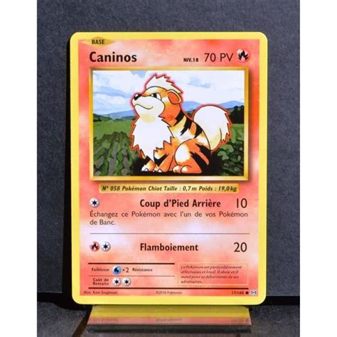 Carte Pokémon 17 108 Caninos Niv 17 70 PV XY Évolutions NEUF FR