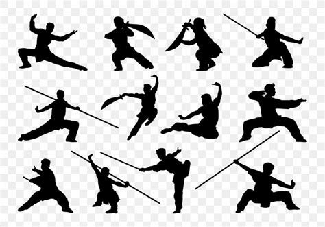 Silhouette Kung Fu Chinese Martial Arts Wushu PNG 1400x980px