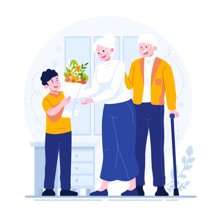 Best Grandparents Day Illustration download in PNG & Vector format