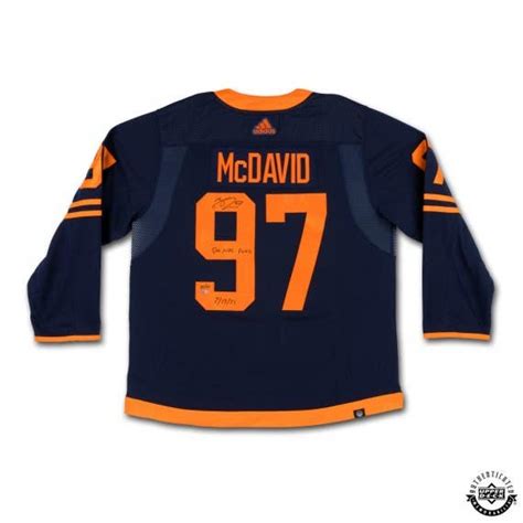 Connor McDavid Autographed & Inscribed Authentic Navy Adidas Edmonton ...