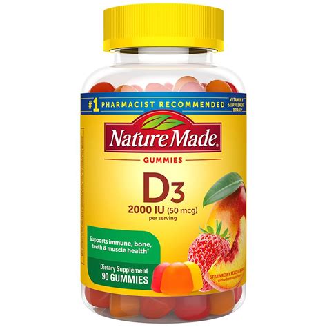 Nature Made Vitamin D3 Adult Gummies Strawberry Peach And Mango Walgreens