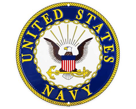 Navy Logo 12 Inch Diameter Tin Sign