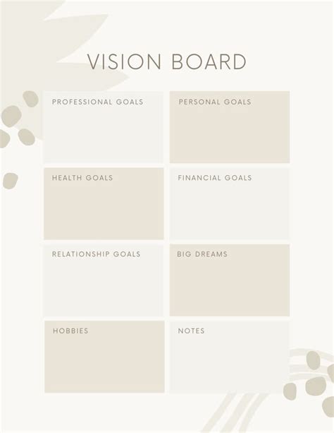 Free and customizable vision board templates