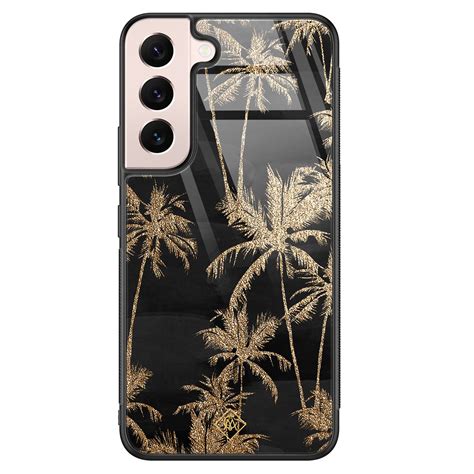 Samsung Galaxy S22 Glazen Hardcase Palmbomen Casimoda Nl