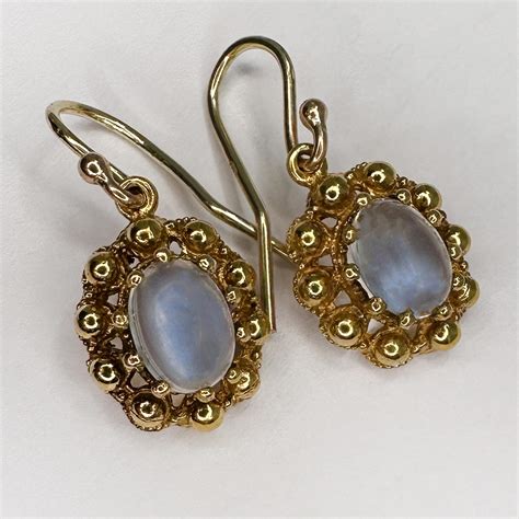 Vintage Moonstone Drop Earrings Chique To Antique Jewellery