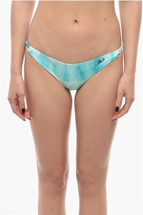 Karl Lagerfeld Tie Dye Effect Bikini Bottom With Cut Out Details Women