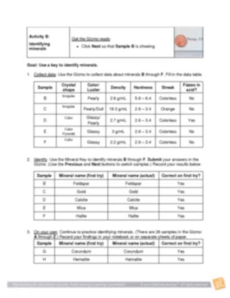 Solution Student Exploration Mineral Identification Lab Report