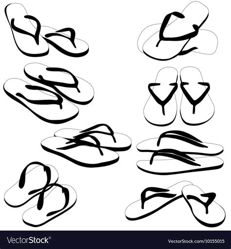 Flip flops silhouette Royalty Free Vector Image