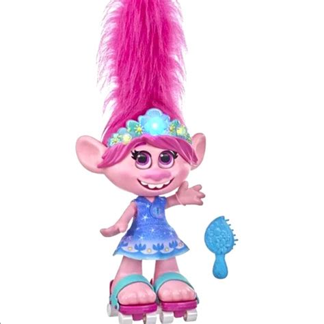 Trolls Toys Dreamworks Trolls World Tour Dancing Hair Poppy Doll On Skates With Pink Hair