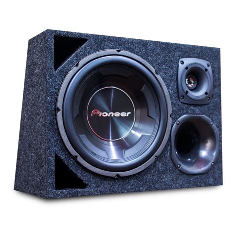 Caixa Trio Pioneer Completa Som Automotivo Carro W Rms Cara Preta