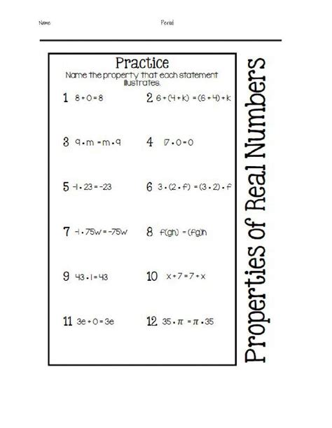 Identity Property Practice Worksheet Space Addition Free