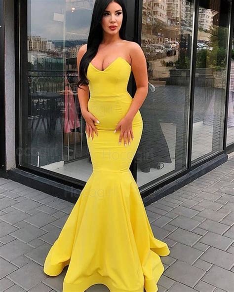 Yellow Mermaid Prom Dresses