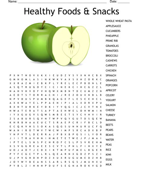 Snack Food Word Search Letter Words Unleashed