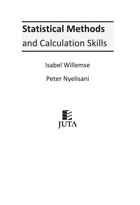 Solution Statistical Methods And Calculation Skills By Isab Th