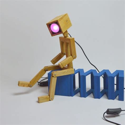 Jaffu Wooden Articulated Design Lamp In The Form Of A Personage