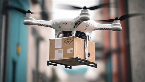 Drone Delivering Packages And Mail Futuristic E Commerce Online