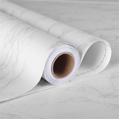 Stickyart 24"x160" Thick White Marble Contact Paper for Bathroom ...