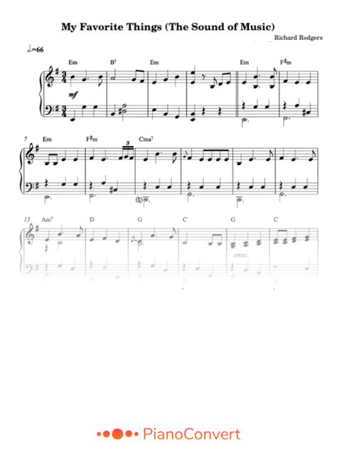 My Favorite Things Partitura Fácil De Piano Em Pdf La Touche Musicale