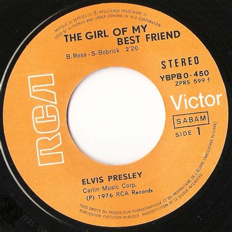 The Girl Of My Best Friend De Elvis Presley With The Jordanaires