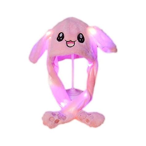 Lllucky Light Up Bonnet En Peluche Avec Oreilles Mobiles Cartoon Bu