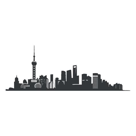 Shanghai Skyline Silhouette 21635113 Vector Art at Vecteezy