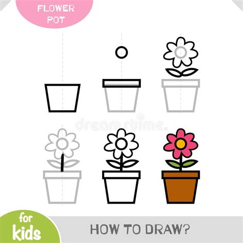 Cómo Dibujar Una Olla De Flores Para Niños Tutorial De Dibujo Paso a