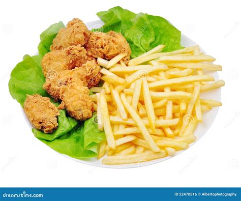 Chicken Wings And Fries Royalty Free Stock Image - Image: 22470816