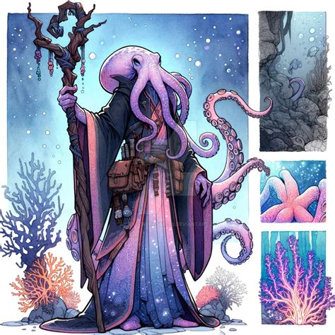 Octopus Man Depth Wizard Adoptable Character 7$ by AICraftAdoptables on