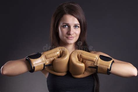 Beautiful Woman With The Boxing Gloves Stock Image Image Of Boxer