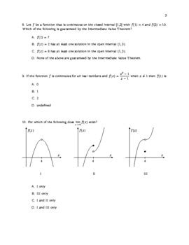 Ap Calculus Ab Unit Multiple Choice By Cr Calculus Tpt