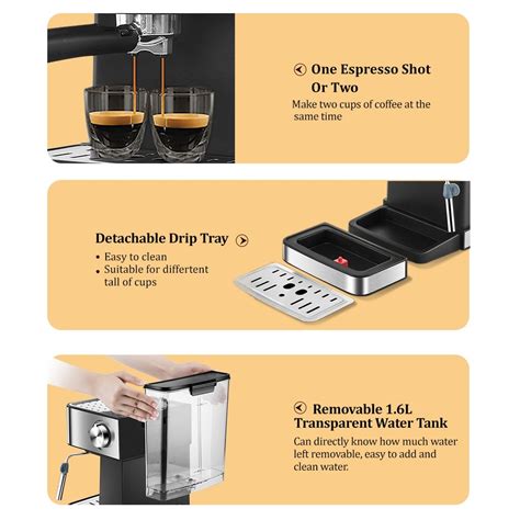 Biolomix CM6863 Italian Type Espresso Coffee Maker Machine 20 Bar 850W