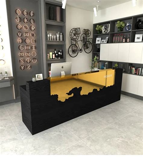 Luxury Front Desk Reception Desk Abstract Furniture Cash Wrap