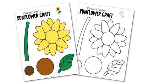 Free Printable Sunflower Craft Template Simple Mom Project