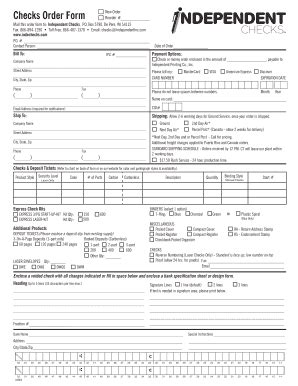 Fillable Online Checks Order Form Fax Email Print PdfFiller