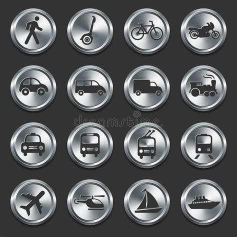 Transportation Icons Design Elements Stock Vector Illustration Of