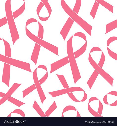 Pink ribbon seamless pattern cancer medical Vector Image