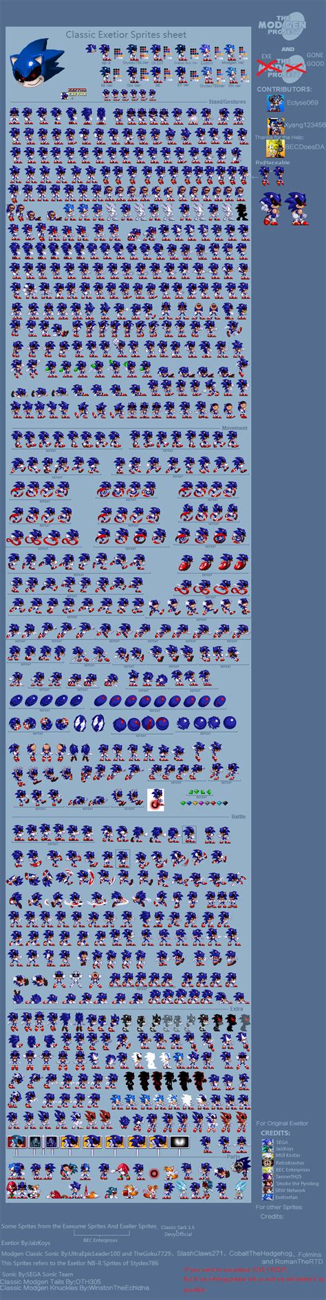 Modgen Sonicexe Sprite Sheet