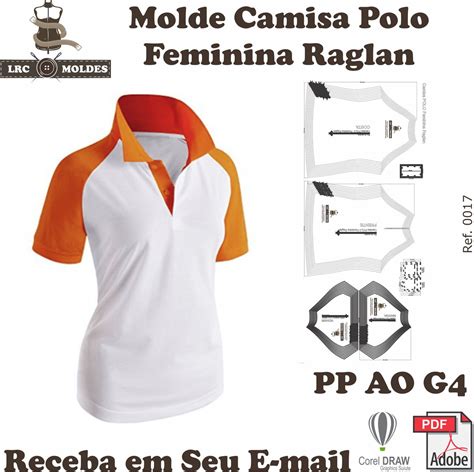 Molde Modelagem Camisa Polo Femina Raglan Elo