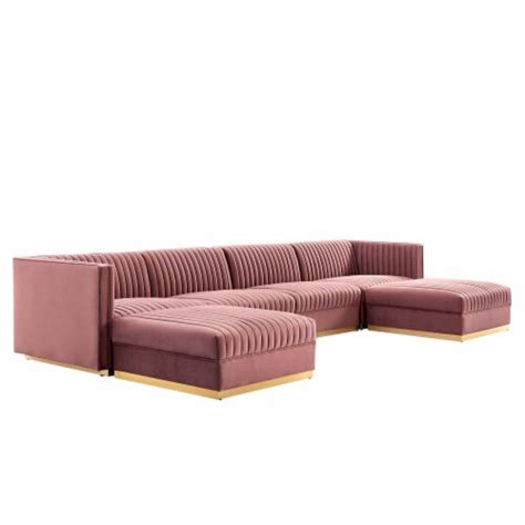 Sanguine Channel Tufted Performance Velvet Piece Modular Sectional