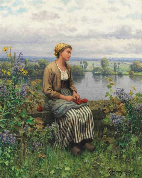 Daniel Ridgway Knight Normandiyalı Kız Kanvas Tablo CANVASTAR