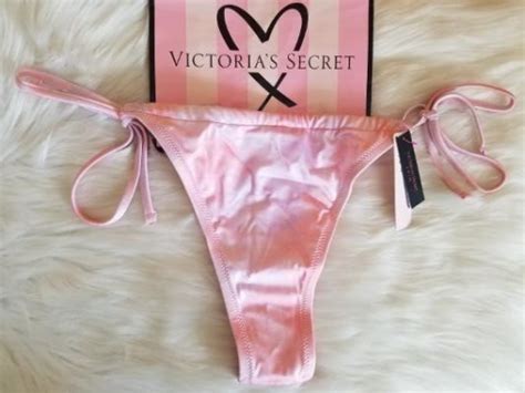 VICTORIA S SECRET XL STRING THONG BIKINI SWIM BOTTOM PINK TIE DYE NWT