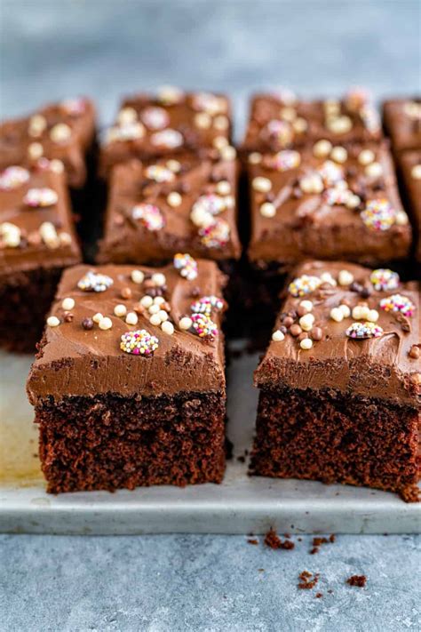 Easy Chocolate Cake Traybake Supergolden Bakes