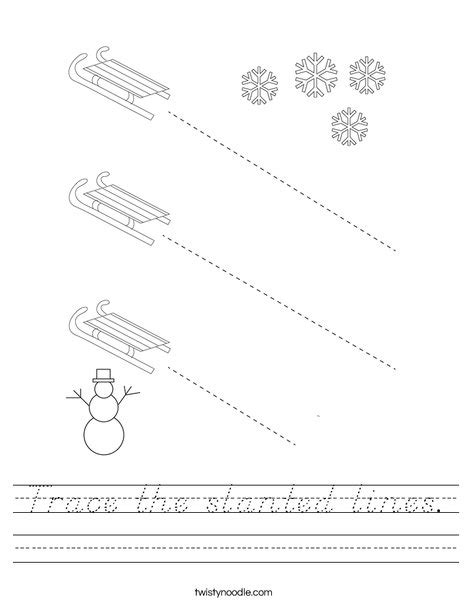 Trace The Slanted Lines Worksheet Dnealian Twisty Noodle