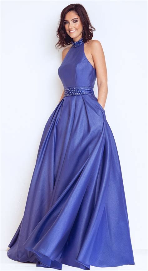 Demi Satin A Line Halter Neck Prom Dress At Ball Gown Heaven