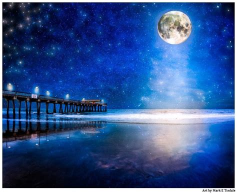 Starry Night Over Tybee Island Beach Art Print - Mark On Art - Mark ...