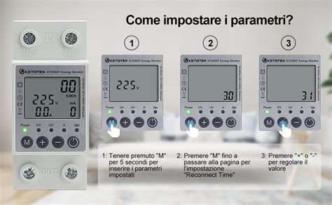 KETOTEK Contatore Energia Elettrica Monofase Misuratore Di Consumo